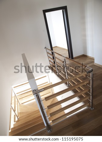 Modern house stairs fence