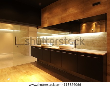 Modern house bathroom interior Modern house bathroom interior