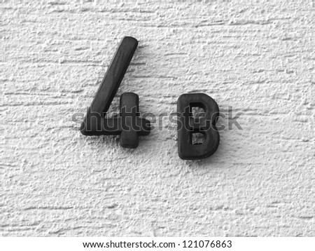 House number on white facade
