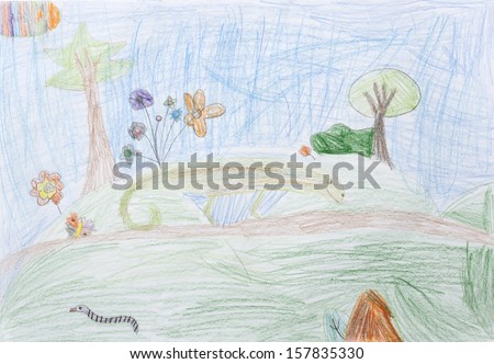 Child\'s drawing of nature