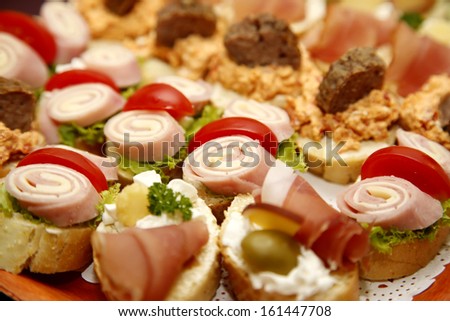 Catering food-sandwiches