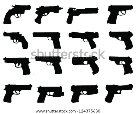 Silhouettes Of Guns-Vector - 124375630 : Shutterstock