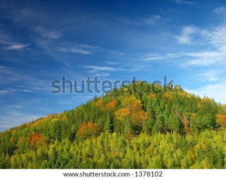 autumn summer hill Landscape, colourful