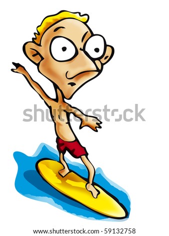 Cartoon Surfing Waves