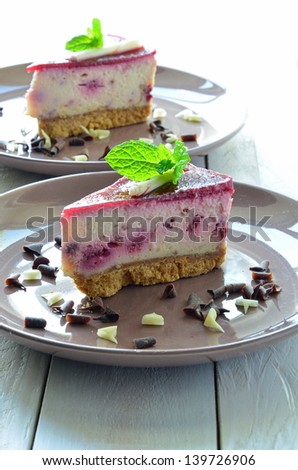 Raspberry and Chocolate Cheesecake