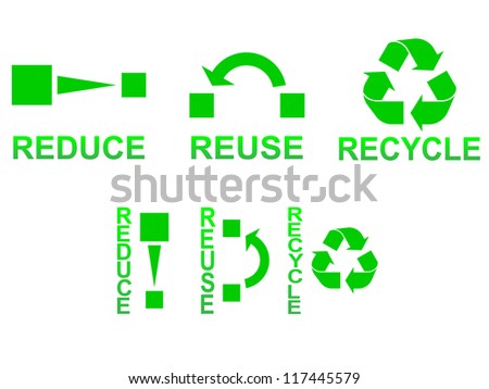 Reduce, Reuse And Recycle Symbols Concept Illustration - 117445579