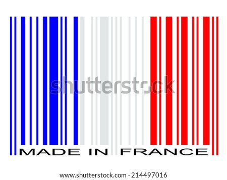 Made in France flag barcode illustration