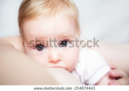 Mother care. Breast feeding baby