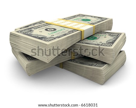 stock photo : Stack of $100 bills