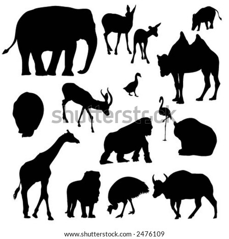 silhouettes of animals. animal silhouettes
