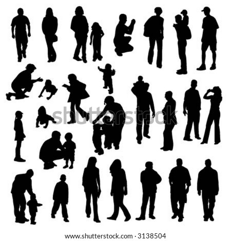 stock vector : vector silhouettes of people
