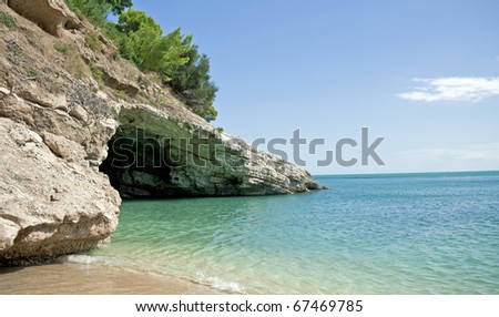 Beautiful Beaches In Italy. stock photo : The Beautiful Beach in Italy (Pugniochiuso)