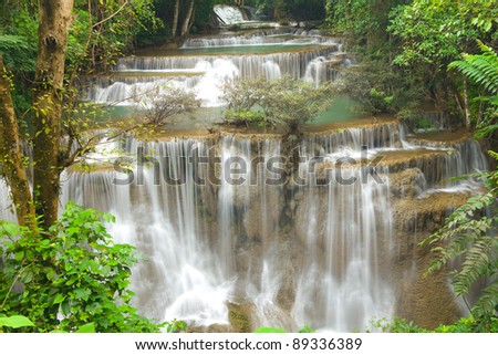 Tropical forest waterfall Thailand