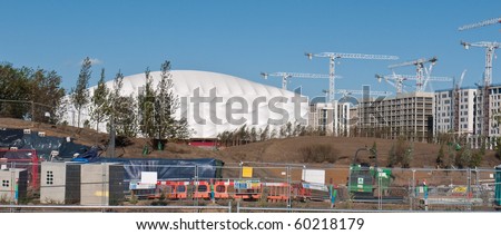 LONDON, UK-AUGUST 29: The Olympic Basketball Stadium Under Construction Ready For The 2012 Olympic games Which Will Be Held In The City Of London, August 29, 2010