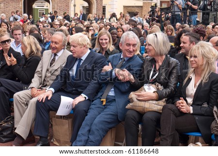LONDON, UK-SEPT 17: Front Line Guests Included Boris Johnson, Jo Wood, Hilary Alexander and Sir Tom Shebbeare, London Fashion Week\'s Estethica Show at St James\'s Palace Sept 17, 2010 in London