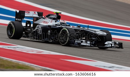 AUSTIN, TEXAS - NOVEMBER 16.  Sebastian Vettel of Infiniti Red Bull Racing in the Formula One Qualifying Session at the Circuit of The America\'s race track on November 16, 2013 in Austin, Texas.