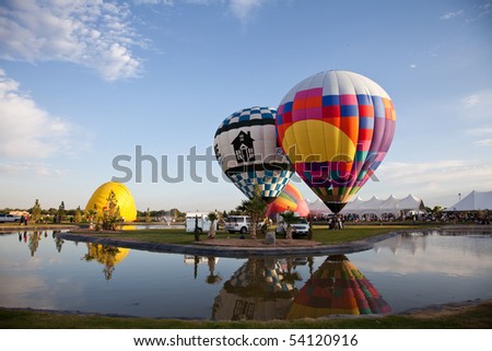 EL PASO, TEXAS - MAY 29.  The 25th annual KLAQ International Balloonfest was held at Grace Gardens with over 30 hot air balloons launched on the morning of May 29, 2010 in El Paso, Texas.