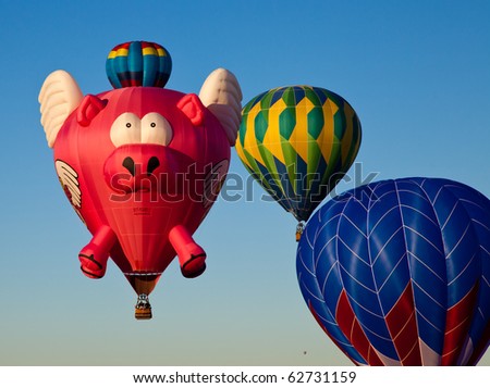 ALBUQUERQUE - OCTOBER 10: Balloons lift off during the Farewell Mass Asension the morning of October 10, 2010 in Albuquerque, NM.