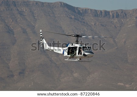 EL PASO – OCTOBER 21: Customs & Border Patrol puts on an aerial display during the practice session at the 30th Anniversary Amigo Airsho on October 21, 2011 in El Paso, Texas.