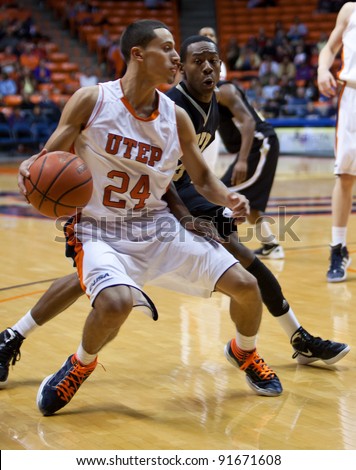 EL PASO – DECEMBER 29: Anderson (22) of the Ark-Pine Bluffs attempts to block a shot at the Sun Bowl Invitational in their 79 to 58 loss to U of Texas El Paso on December 29, 2011 in El Paso, Texas.