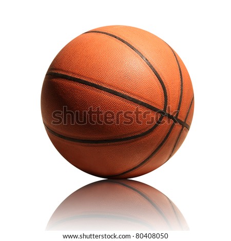 Basketball isolated on white background with reflection