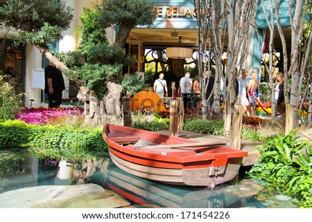 LAS VEGAS, NEVADA, USA - OCTOBER 21, 2013 : In a greenhouse at Bellagio Hotel in Las Vegas, Bellagio Hotel and Casino opened in 1998. This luxury hotel owned by MGM Resorts International