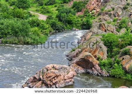 The rapids on a small river in Ukraine