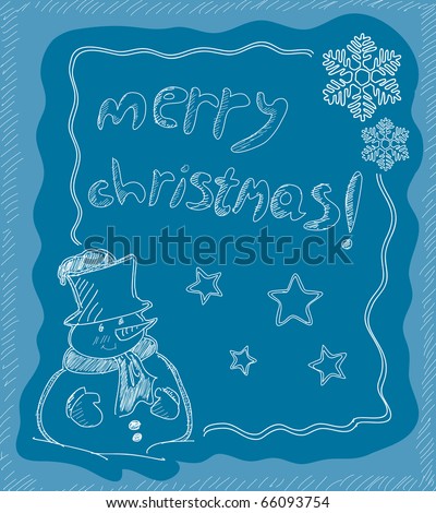 Snowy doodle card (vector available in my gallery)