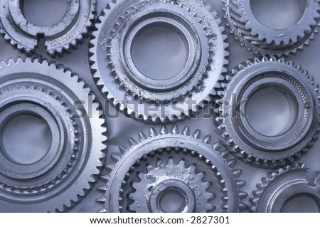 gears silver engine,