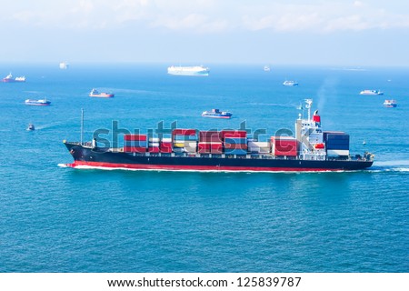 cargo ship sailing on the sea