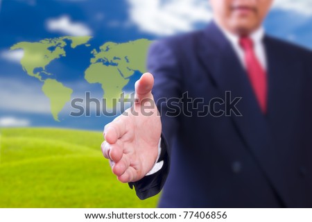 business man would like to shaking hand