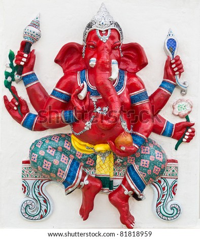 Indian or Hindu God Named Kasipa Porasada Ganapati at temple in thailand