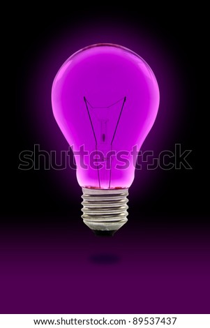 purple light bulb with clipping path
