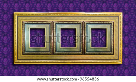 frame on purple wallpaper