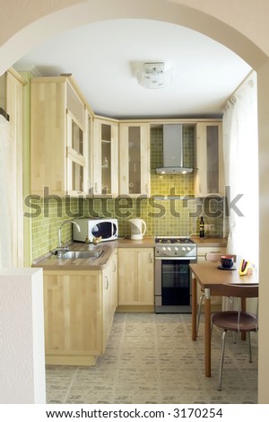 Kitchen Design Apartment on Kitchen   Smart Design For A Small Apartment  House Stock Photo