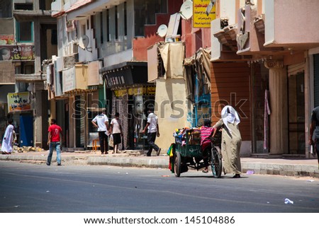 HURGHADA, EGYPT - JULY 29: city center of Hurghada on July 29 2011. Hurghada is a main tourist center and second largest city in Egypt