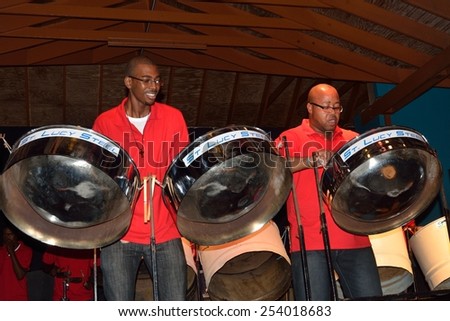 ST LUCIA CARIBBEAN 27 January  2015: Carribean steel band