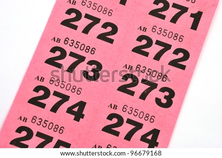 Page of raffle tickets