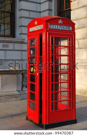 Traditional red telephone box