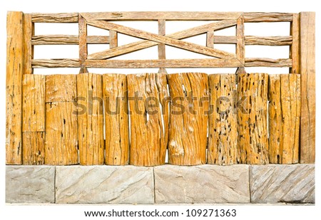 decorative old wooden fence in a garden