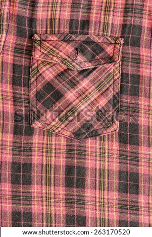 close up pattern of man\'s cotton plaid shirt background