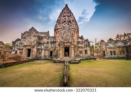 Phanom Rung historical park is Castle Rock old Architecture about a thousand years ago at Buriram Province,Thailand