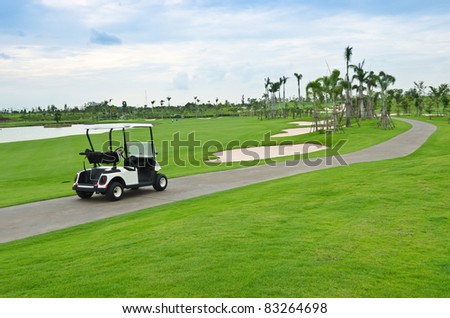 view of golf cart at golf course, Thailand