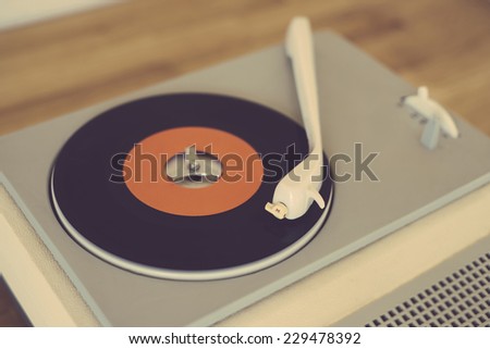Retro record player from the sixties