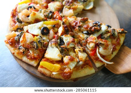 Seafood pizza Seafood pizza