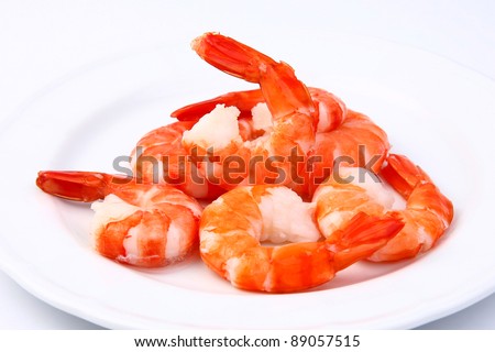 shrimp fresh seafood on white background