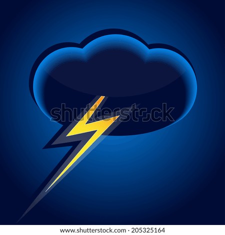 Illustration of a thunderstorm cloud with lightning