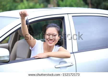 happy woman driver