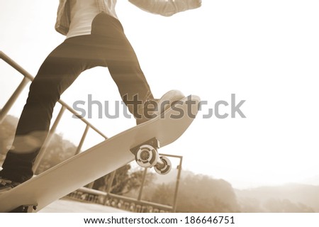 skateboarding woman