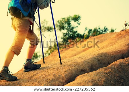 woman hiker hiking on trail